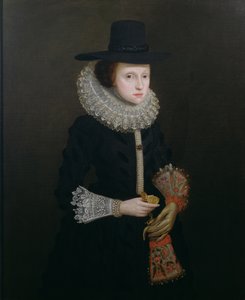 Portret van Hester Crispe (geboren Ireland), c.1620